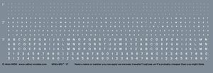 Railtec 4mm-1000 4mm Numeric/alphabet sheet: white BR scale 1" - 3" for OO gauge