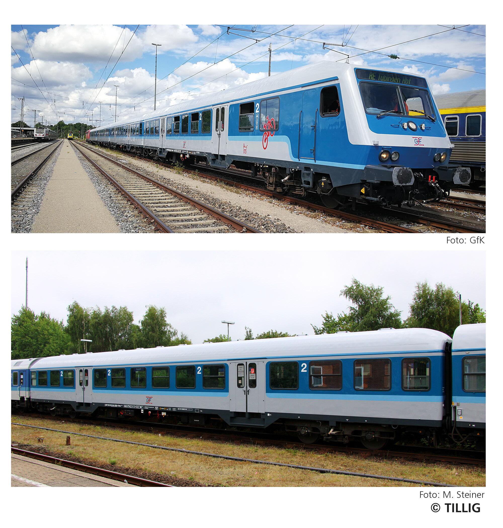 TILLIG 01098 Passenger coach set of the Gesellschaft für Fahrzeugtechnik mbH