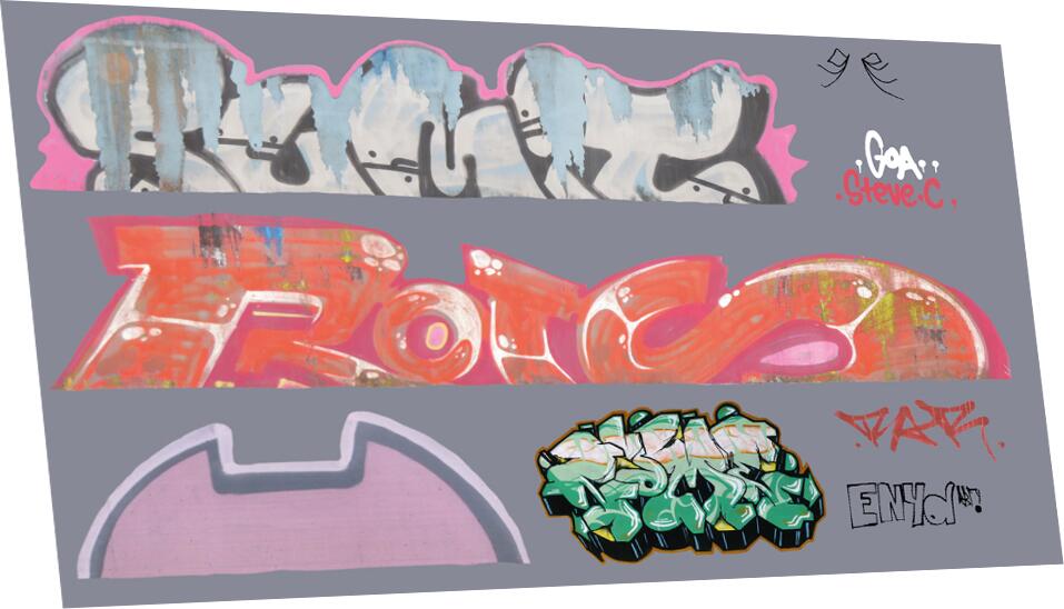 RAILTEC 4mm-8909 Graffiti: artistic J (suits larger wagons)