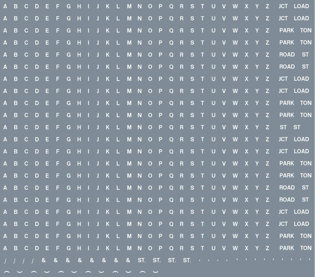 RAILTEC ALL-0003 Alphabet sheet: white BR lettering (1mm high)