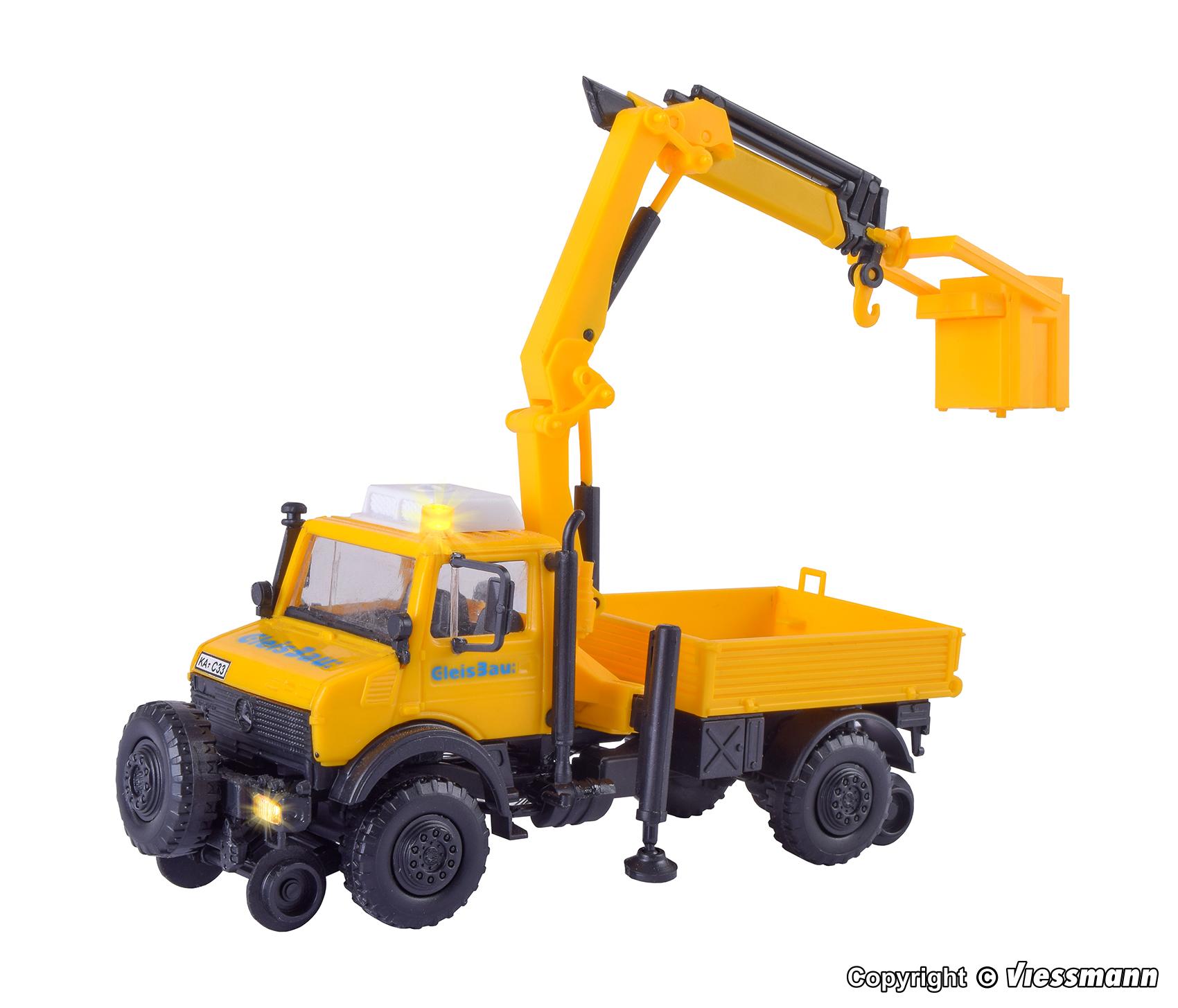Kibri 14991 Two-way UNIMOG track construction with working crane and basket