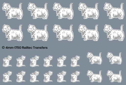 RAILTEC 4mm-1750 BR Highland terrier (Westie) Eastfield motifs