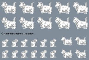 RAILTEC 4mm-1750 BR Highland terrier (Westie) Eastfield motifs