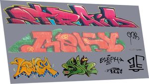 RAILTEC 2mm-8910 Graffiti: artistic K (suits larger wagons)