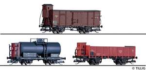 Tillig 01031 UWHJ, PKP and CSD freight car set