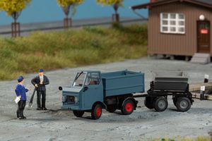 Auhagen 41676 Multicar M22 high-board tipper with tipper trailer