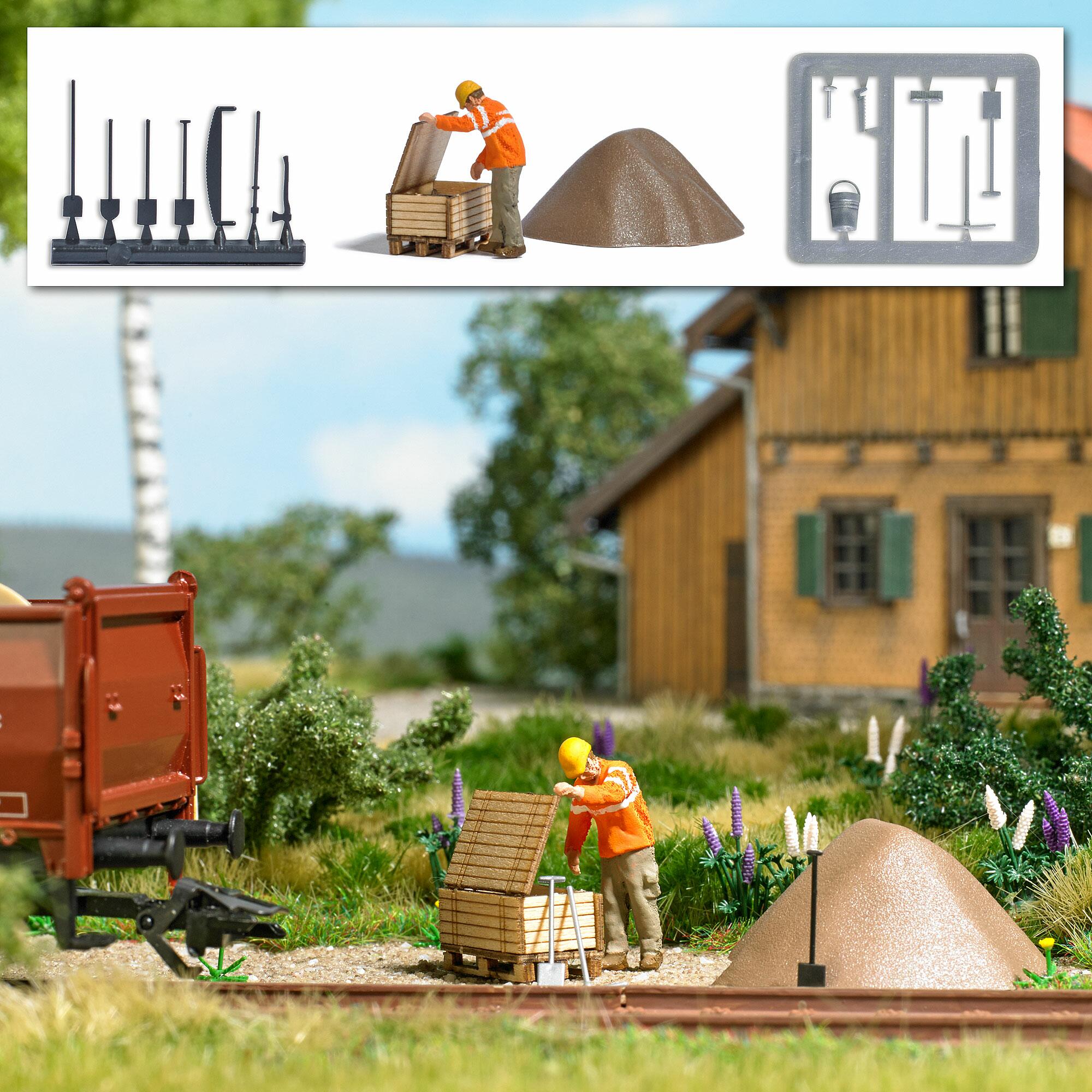 Busch 7047 Micro Scatter Effetto Terra, Colore Grigio, 40g, Per Modellismo Ferroviario E Diorami Scale HO/OO, 1:72, 1:35