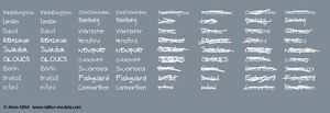 Railtec 4mm-1364 4mm Handwritten chalk destinations: Western
