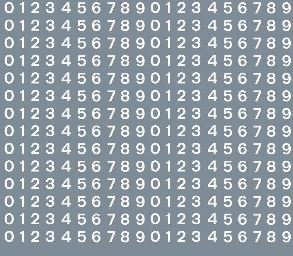 Railtec All-0029 Numeric sheet: white BR numbering (3mm high)