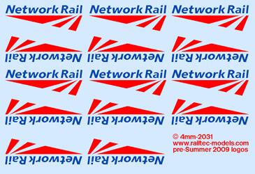 Railtec 4mm-2031 Network Rail logos: pre 2009