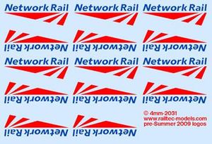 Railtec 4mm-2031 Network Rail logos: pre 2009