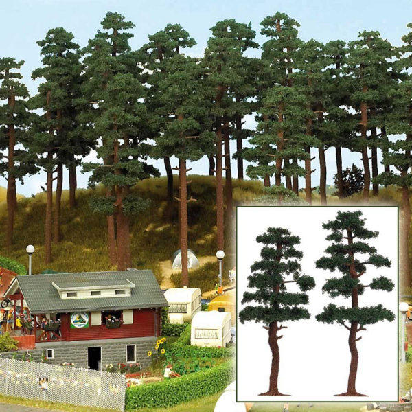 Busch 6410 HO 6 Assorted Pine Trees NEW 