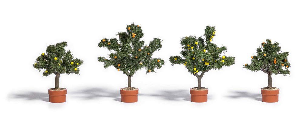 Busch 6619 Four citrus trees in planters