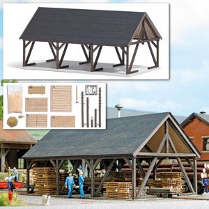 Busch 1677 Lumberyard with accessories
