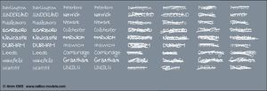 Railtec 4mm-1365 4mm Handwritten chalk destinations: Eastern