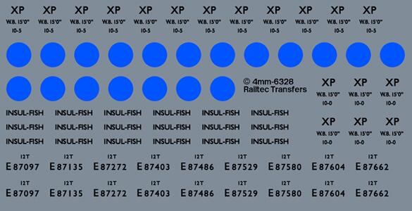 Railtec 4mm-6328 4mm BR 12t blue spot insul-fish vans