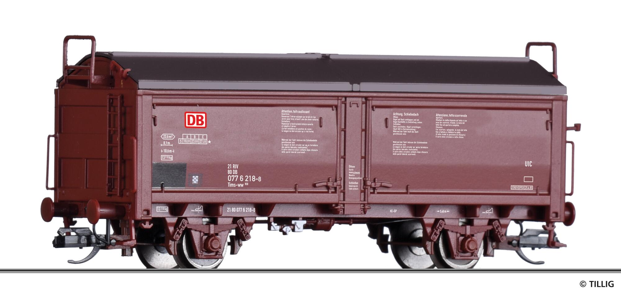 TILLIG 17656 Sliding roof-/sliding wall car of the DB AG