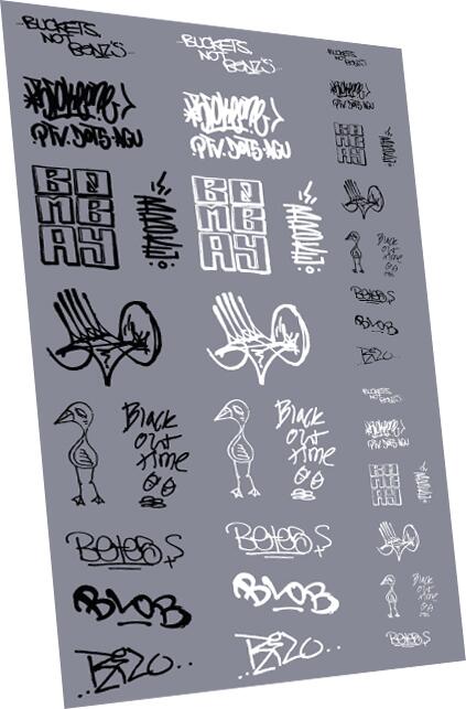 RAILTEC 4mm-8951 Graffiti: tags pack #1