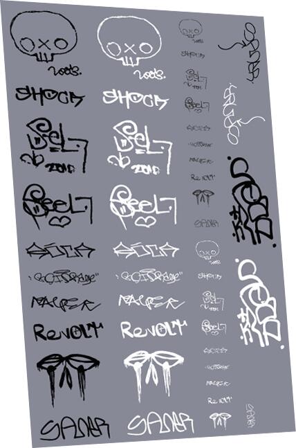 RAILTEC 4mm-8962 Graffiti: tags pack #12