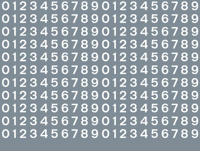 Railtec All-0032 Numeric sheet: white BR numbering (4mm high)