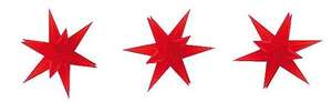 Busch 5416 3 Red illuminated Christmas Star Decorations