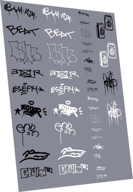 RAILTEC 4mm-8952 Graffiti: tags pack #2