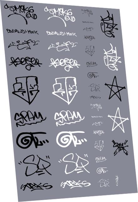 RAILTEC 4mm-8963 Graffiti: tags pack #13