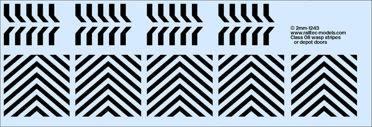 RAILTEC 2mm-1243 Wasp stripes / chevrons (to suit BR shunter)
