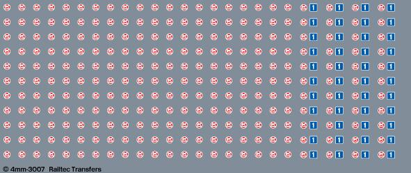 RAILTEC 4mm-3007 No Smoking / First class window labels (late BR)