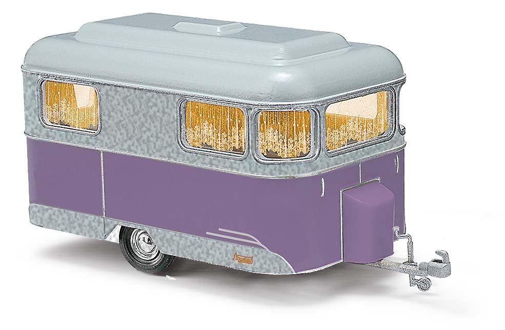 Busch 51704 Lilac and silver Nagetusch caravan
