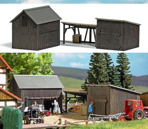 Busch 1595 Set of 3 wooden sheds