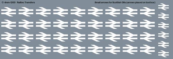 Railtec 4mm-1200 4mm BR TOPS loco double arrows: white