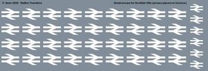 Railtec 4mm-1200 4mm BR TOPS loco double arrows: white