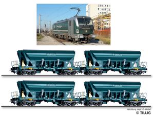 TILLIG 01094 Freight car set Sandtransport of the Enercon GmbH