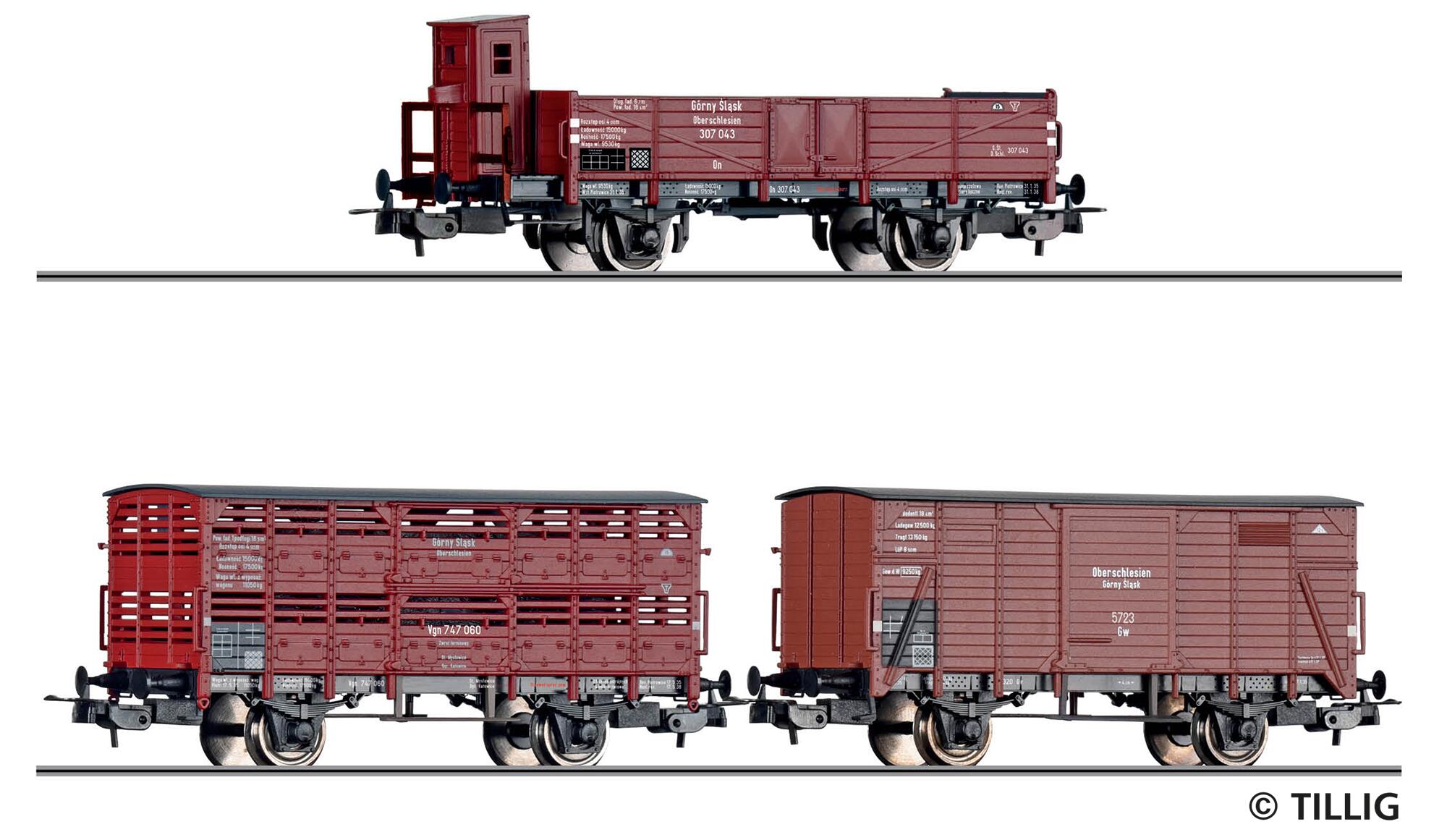 TILLIG 70067 Freight car set of the Gorny Slask / Oberschlesischen Eisenbahn