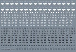RAILTEC 2mm-1252 BR white/black loco numbers: multi-sheet