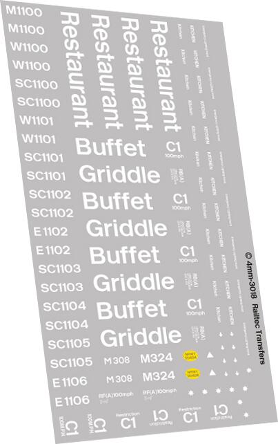 RAILTEC 4mm-3018 Complete vehicle: Buffet Griddle Restaurant RB RF (BR blue)