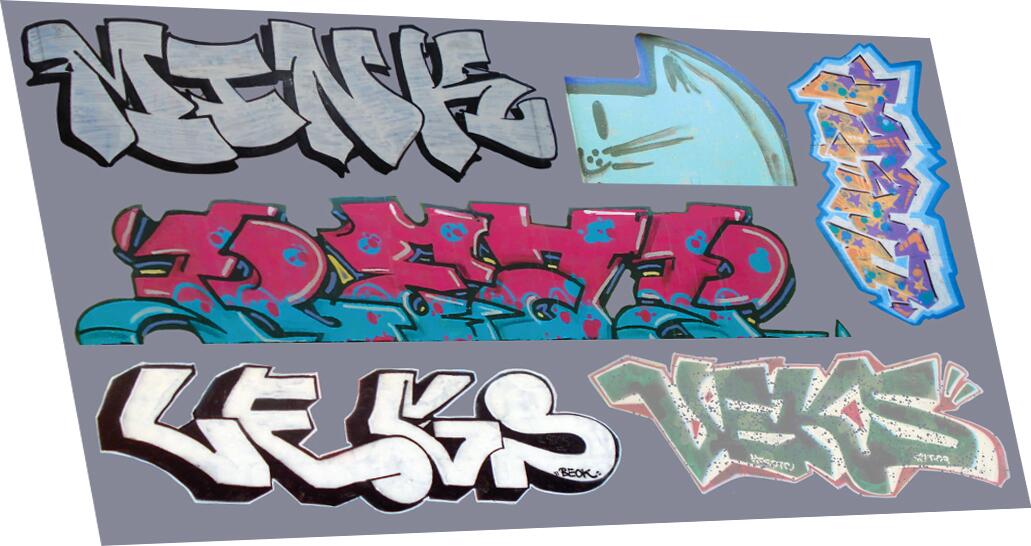RAILTEC 2mm-8903 Graffiti: artistic C (suits larger wagons)