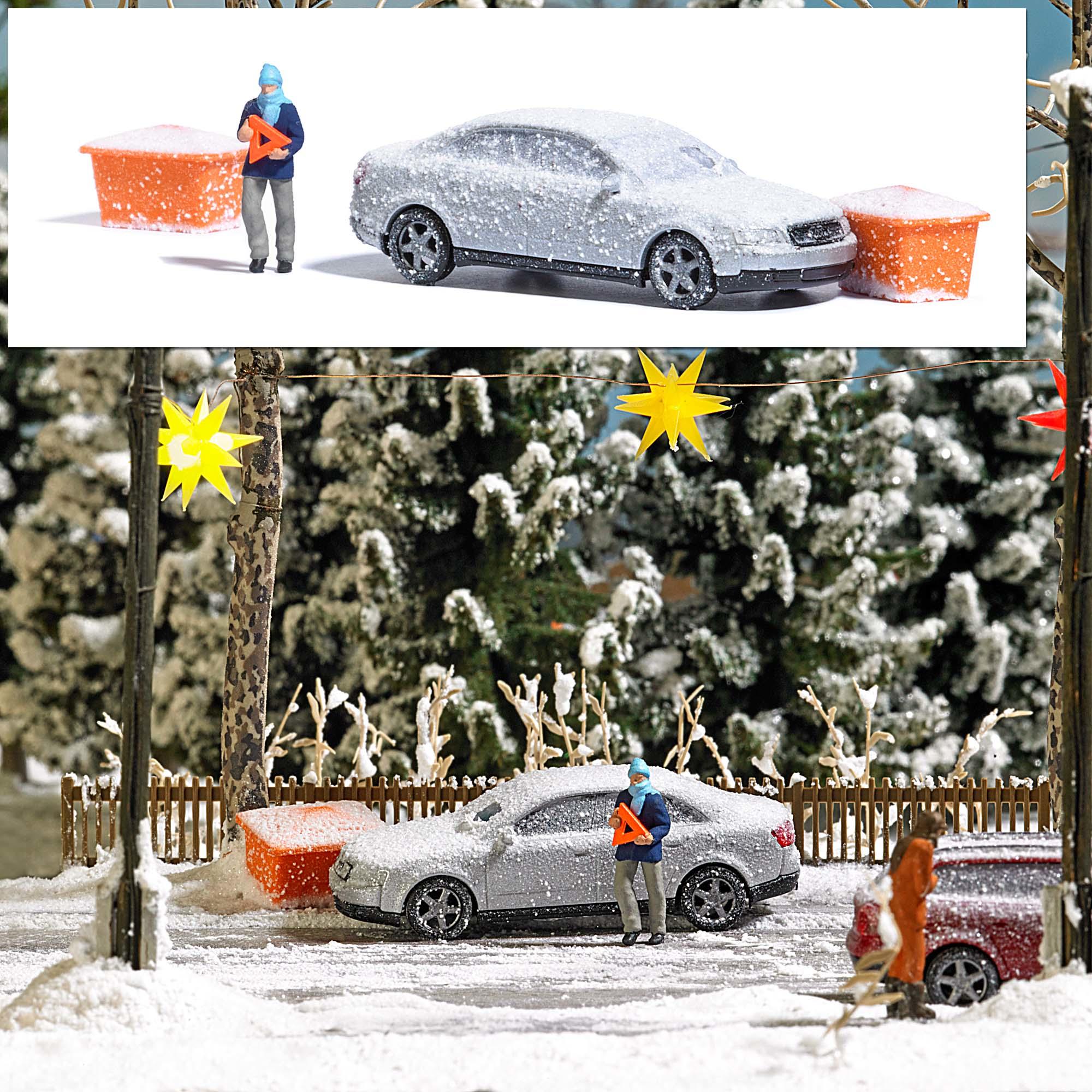Busch 7858 Action Set: Accident with snowy car
