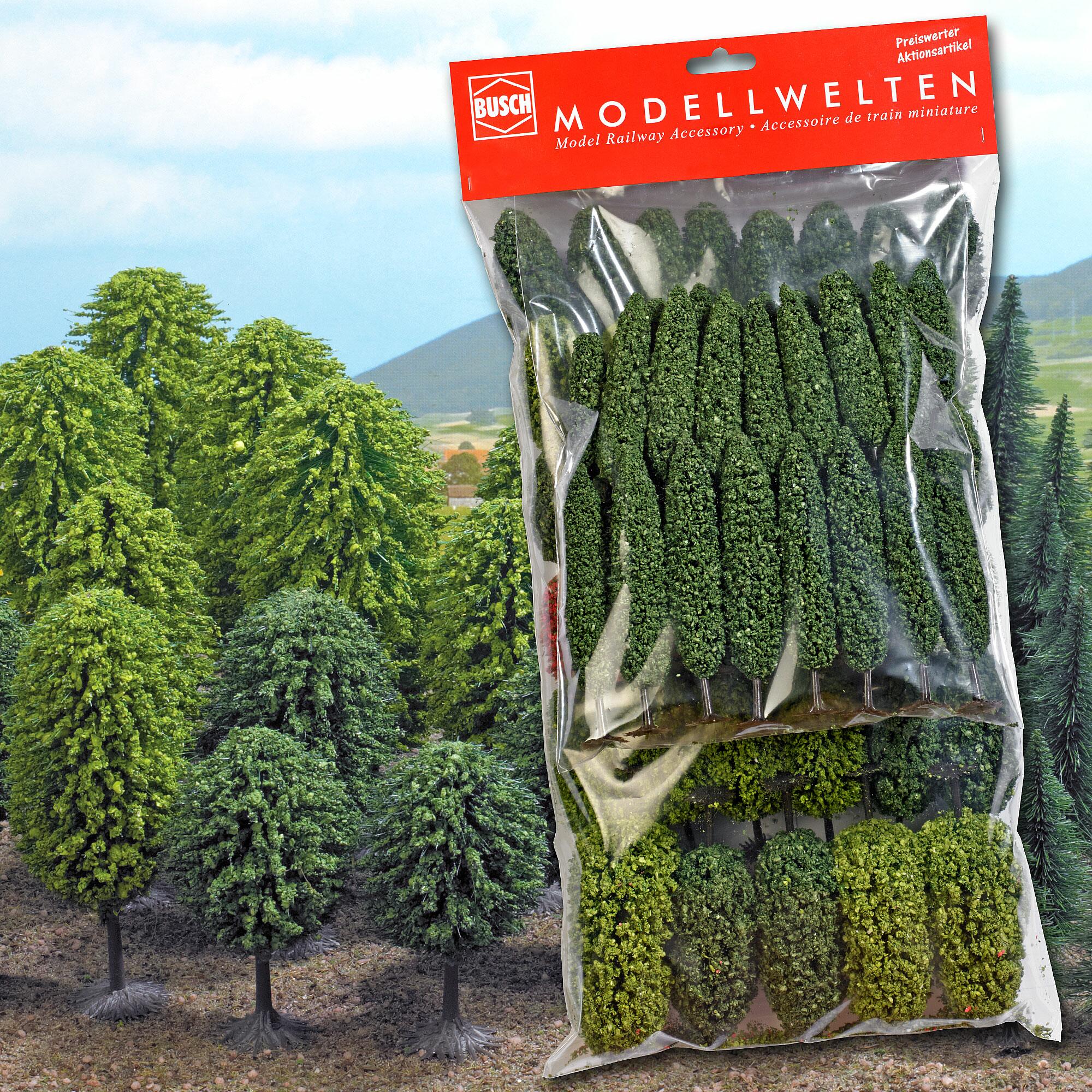 thumbnail interactive-video image 1 of Busch 6486 H0 Scale Deciduous Trees – 70-125mm, 12 Pieces – Model Landscape 1 of 2