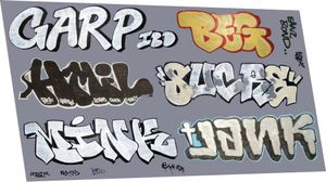 RAILTEC 4mm-8904 Graffiti: artistic D (suits larger wagons)