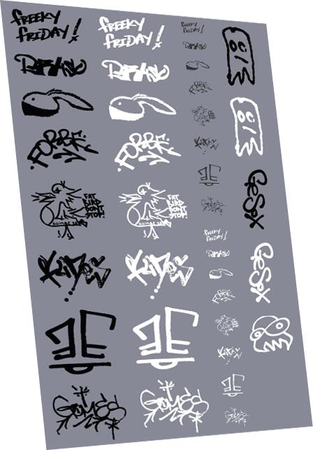 RAILTEC 4mm-8954 Graffiti: tags pack #4