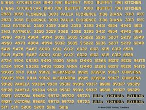 Railtec 4mm-3322 West Coast Railways coach numbers/names
