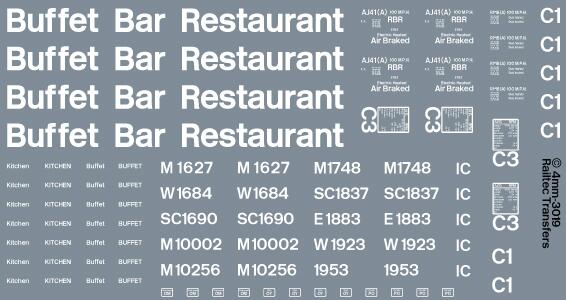 RAILTEC 4mm-3019 Buffet Restaurant & Bar coach pack: BR blue