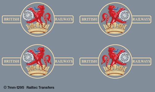 RAILTEC 7-1295 BR late crest lion & wheel (ferret & dartboard): large x 2 p