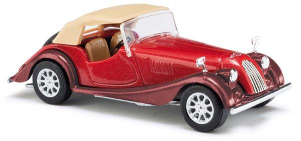 Busch 47115 1968 Metallic red Morgan Plus 8 with closed roof