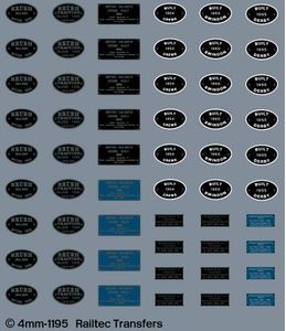 RAILTEC 4mm-1195 BR diesel loco works/builders 3D plates