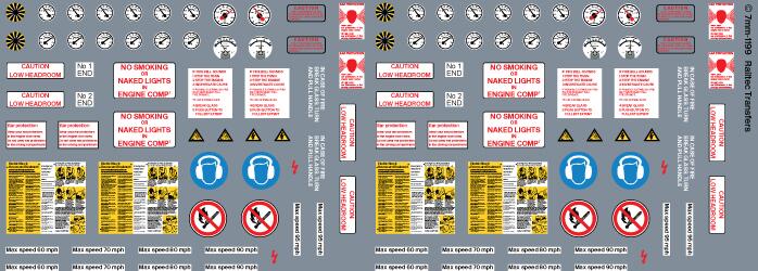 RAILTEC 7-1199 Loco detailing A (AWS, fuel/water gauges, fire handle etc)