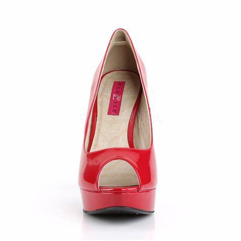 Red Patent Peep Toe Court Shoe front