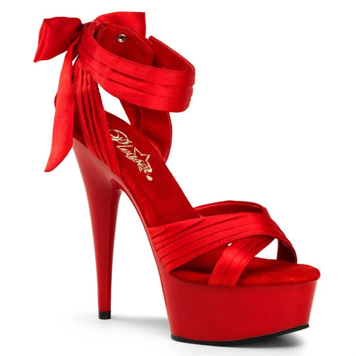 Red Delight Platform Sandals with Platform Heels